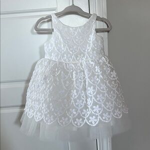 Janie and Jack White Floral Lace Tulle Party Dress